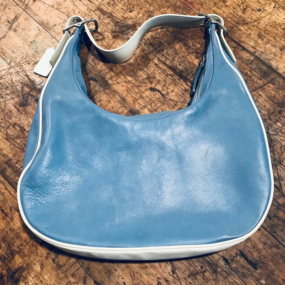Vintage Coach Legacy bag powder blue and ivory